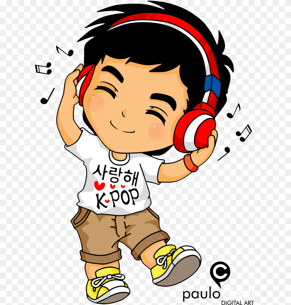 Kpop Music Clipart Kid Listening To Music Clipart, Baby, Face, Head, Person Png Image