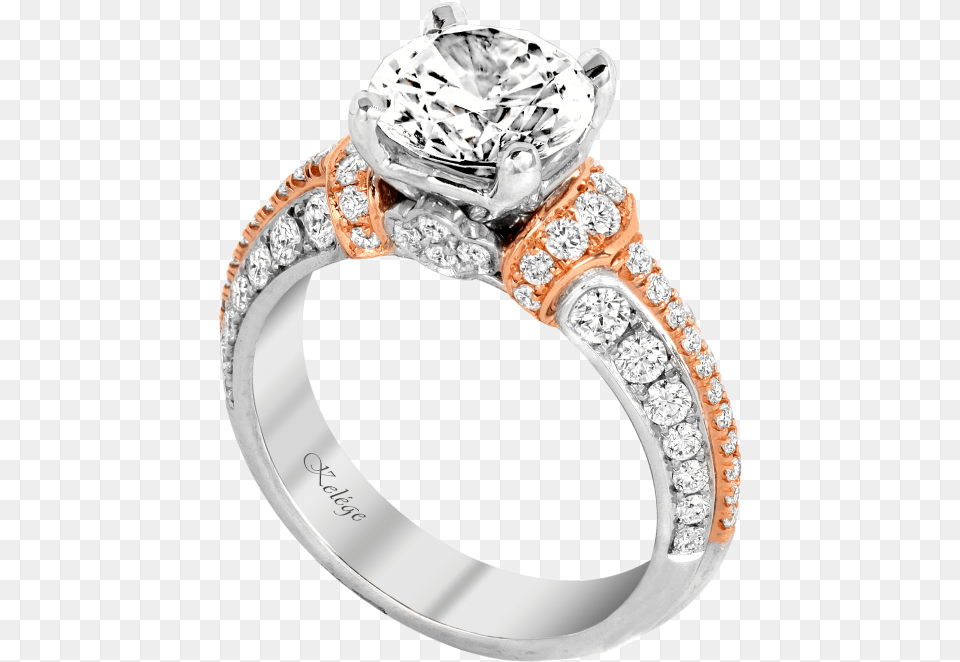 Kpr 750 1 Platinum And Rose Gold Engagement Ring Engagement Ring, Accessories, Jewelry, Silver, Diamond Free Transparent Png