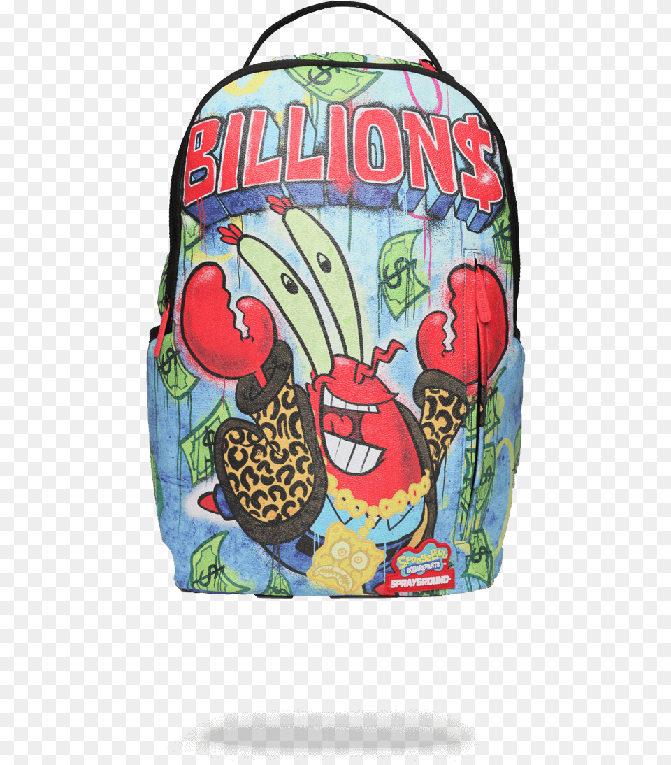 Krabs Throwing Up Billions Backpack Sprayground Gummy Money Backpack, Bag, Accessories, Handbag, Person Free Transparent Png