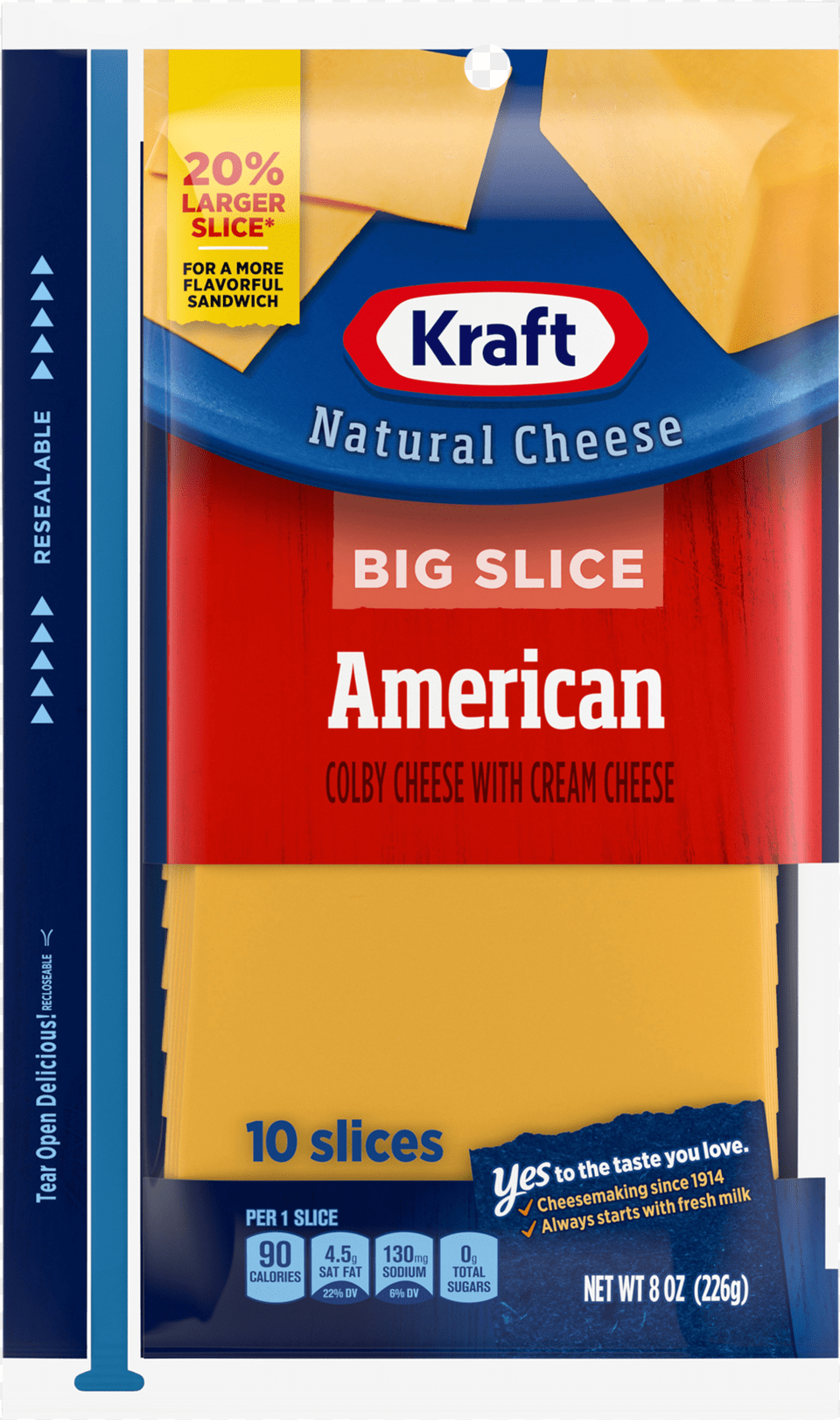 Kraft Big Slice Colby Cheese With Cream Cheese American, Advertisement, Book, Poster, Publication Png Image