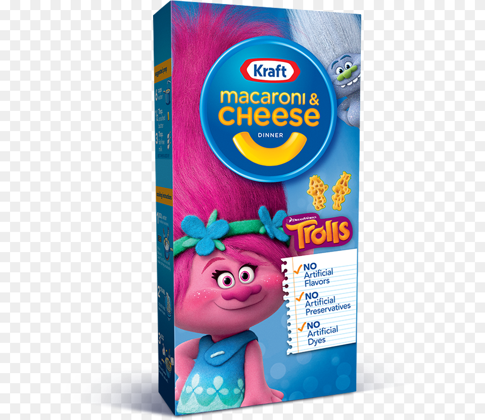 Kraft Trolls Macaroni Amp Cheese 55 Oz, Advertisement, Doll, Toy, Face Png Image