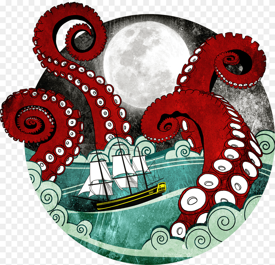 Kraken, Boat, Transportation, Vehicle, Animal Free Transparent Png