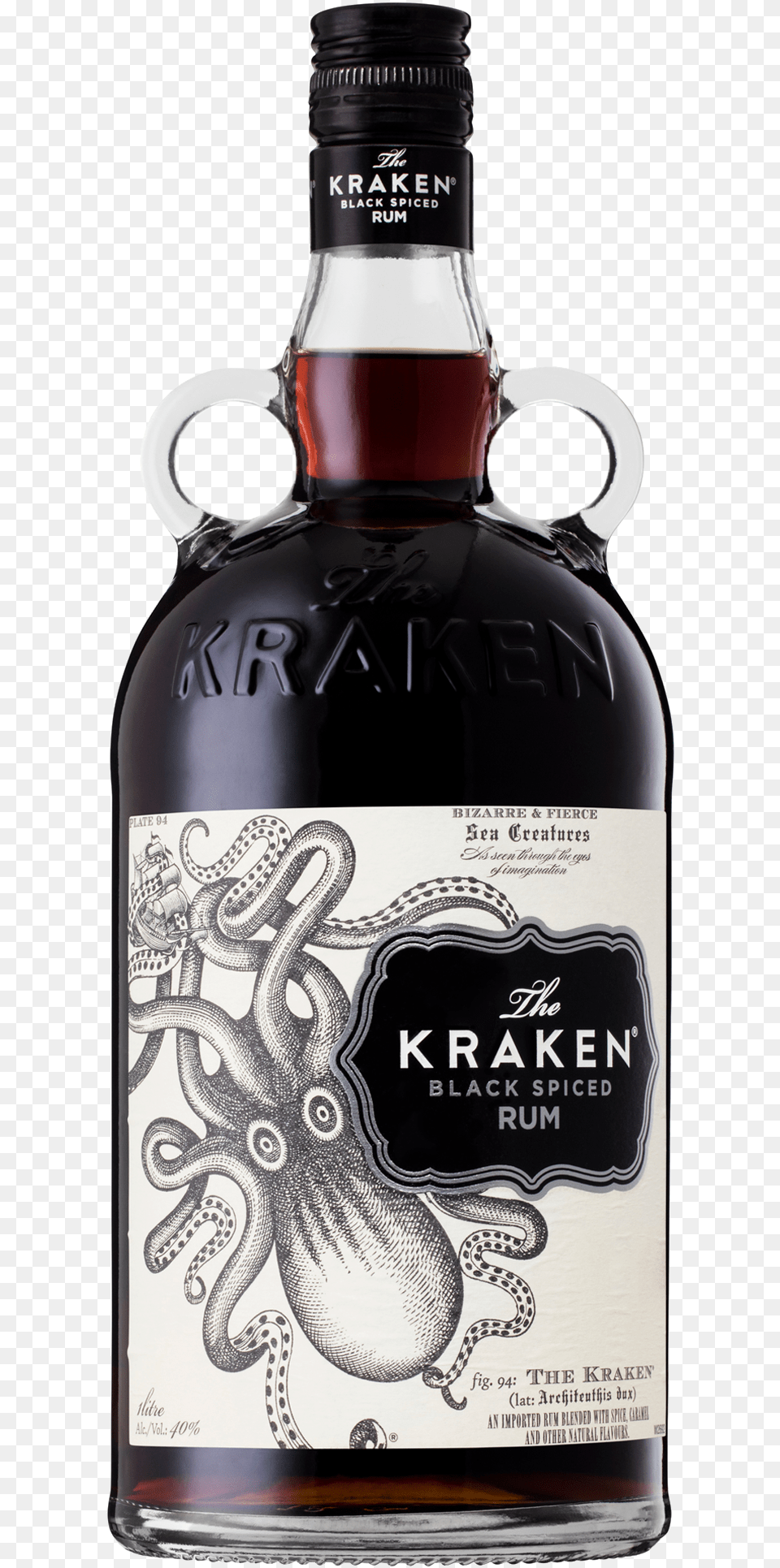 Kraken Black Spiced Caribbean Rum, Alcohol, Beverage, Liquor Png Image