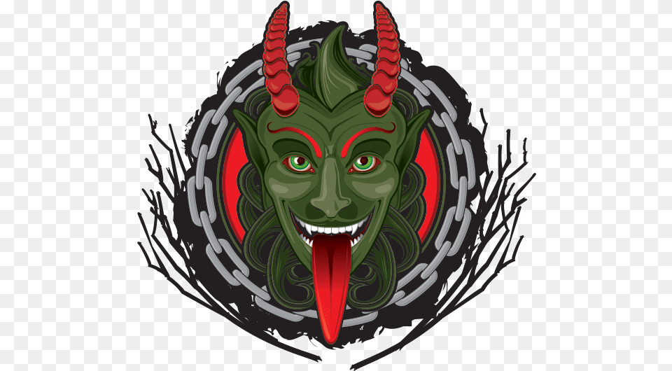 Krampus Vector Vintage Krampus Face Cartoon, Birthday Cake, Cake, Cream, Dessert Png Image