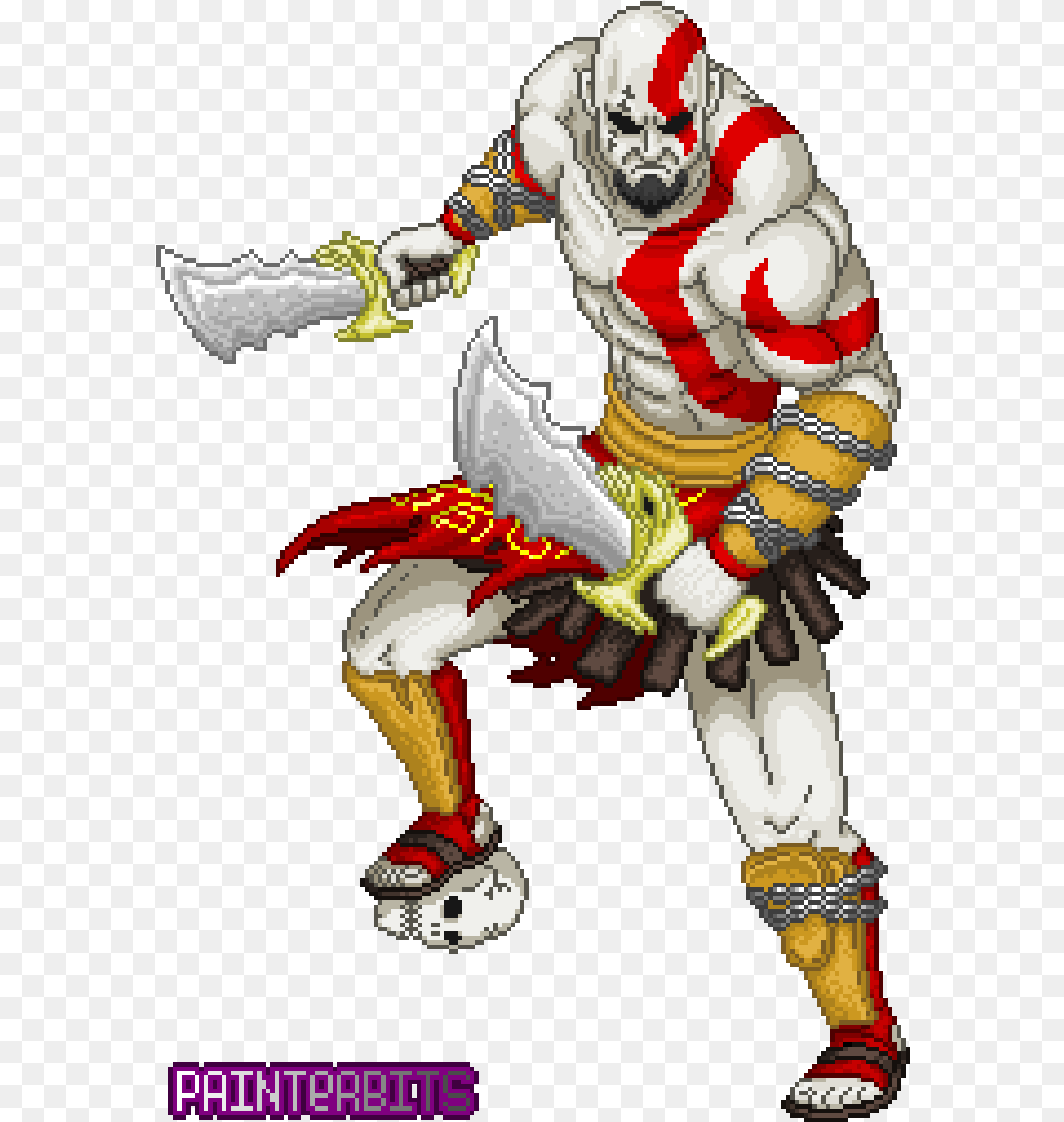 Kratos God Of War Pixelart Kratos Pixel Art, Person, Dynamite, Weapon, Book Png Image