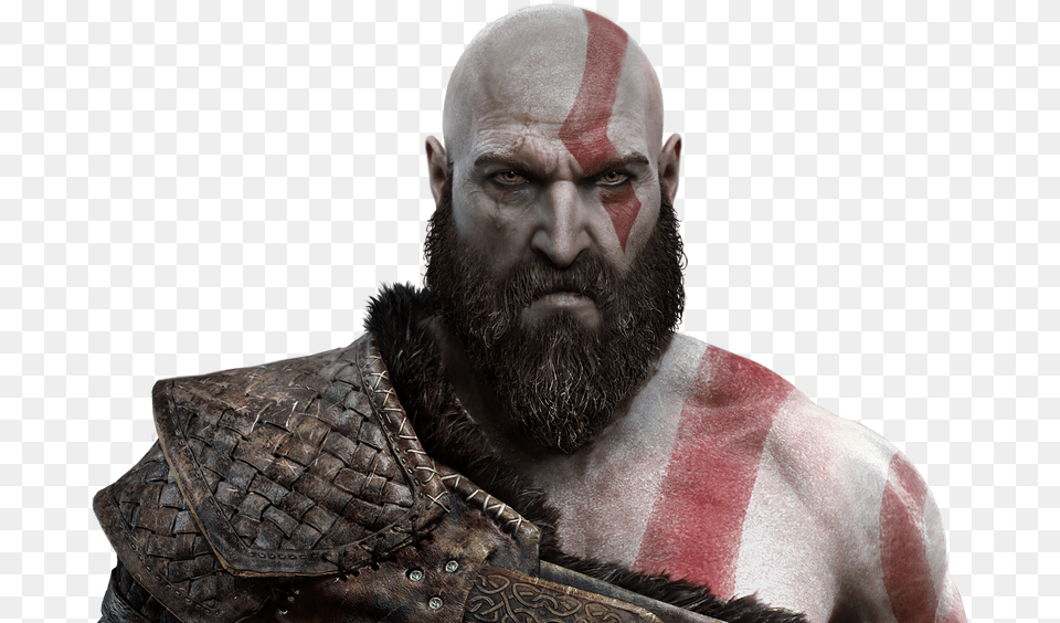 Kratos Transparent Norse God Of War Kratos, Adult, Beard, Face, Head Png Image