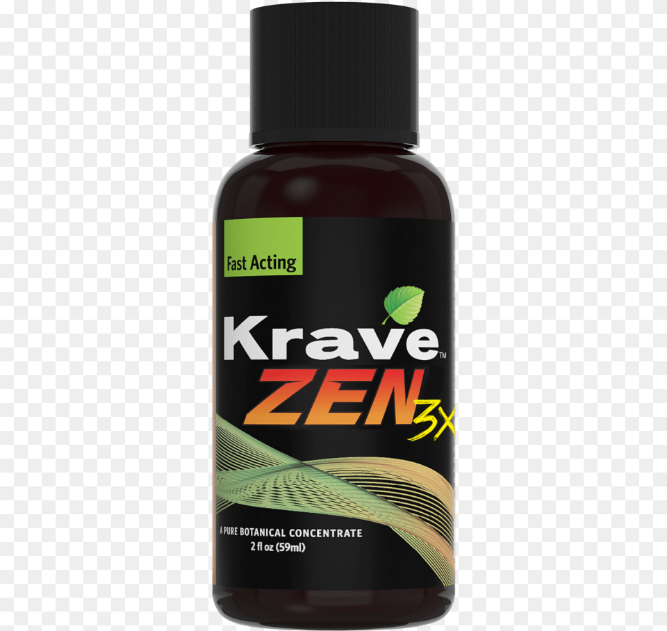 Krave Botanicals Zen 3x Tincture Grape, Bottle, Cosmetics, Perfume Png