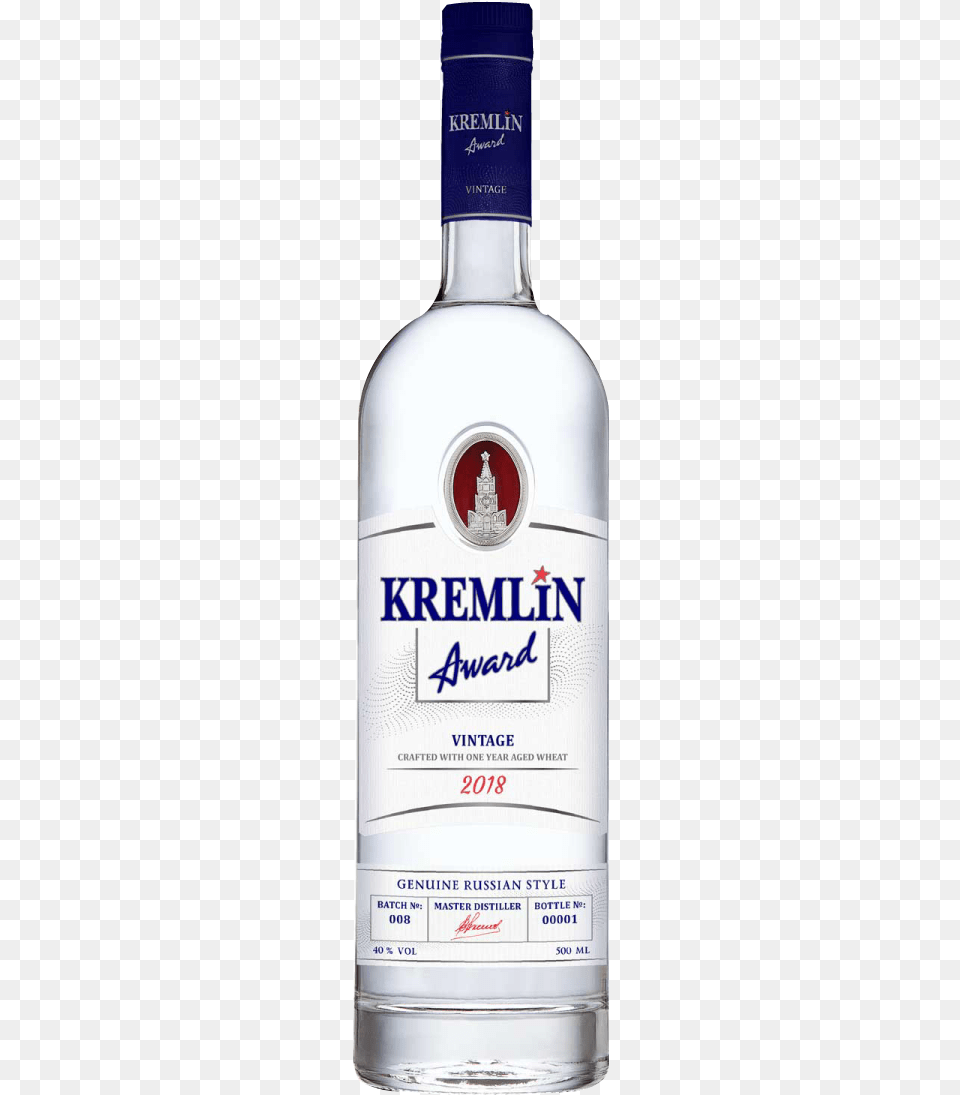 Kremlin Award Vintage Vodka, Alcohol, Beverage, Gin, Liquor Free Transparent Png