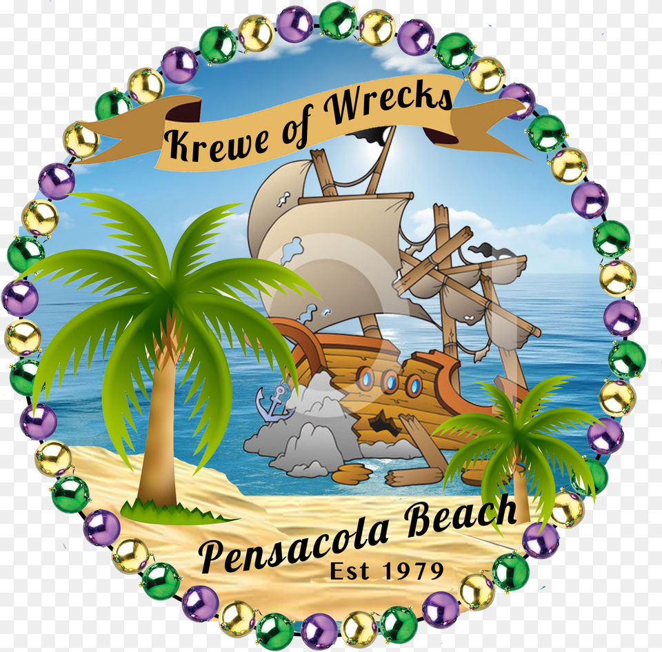Krewe Of Wrecks Mardi Gras Parade Pensacola Parade People Mardi Gras Beach, Summer, Accessories, Jewelry, Necklace Png Image