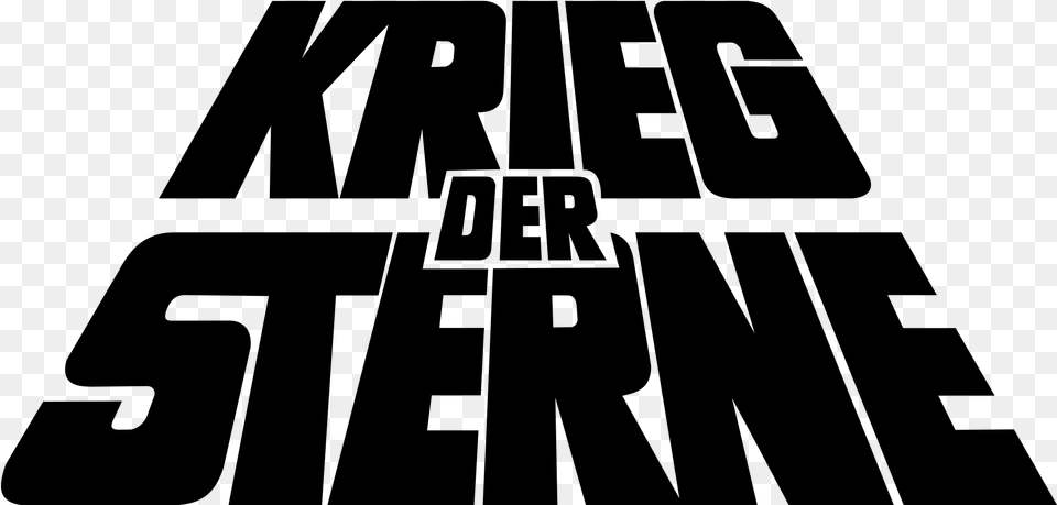 Krieg Der Sterne German Logo Black And White Starwars, Gray Png Image