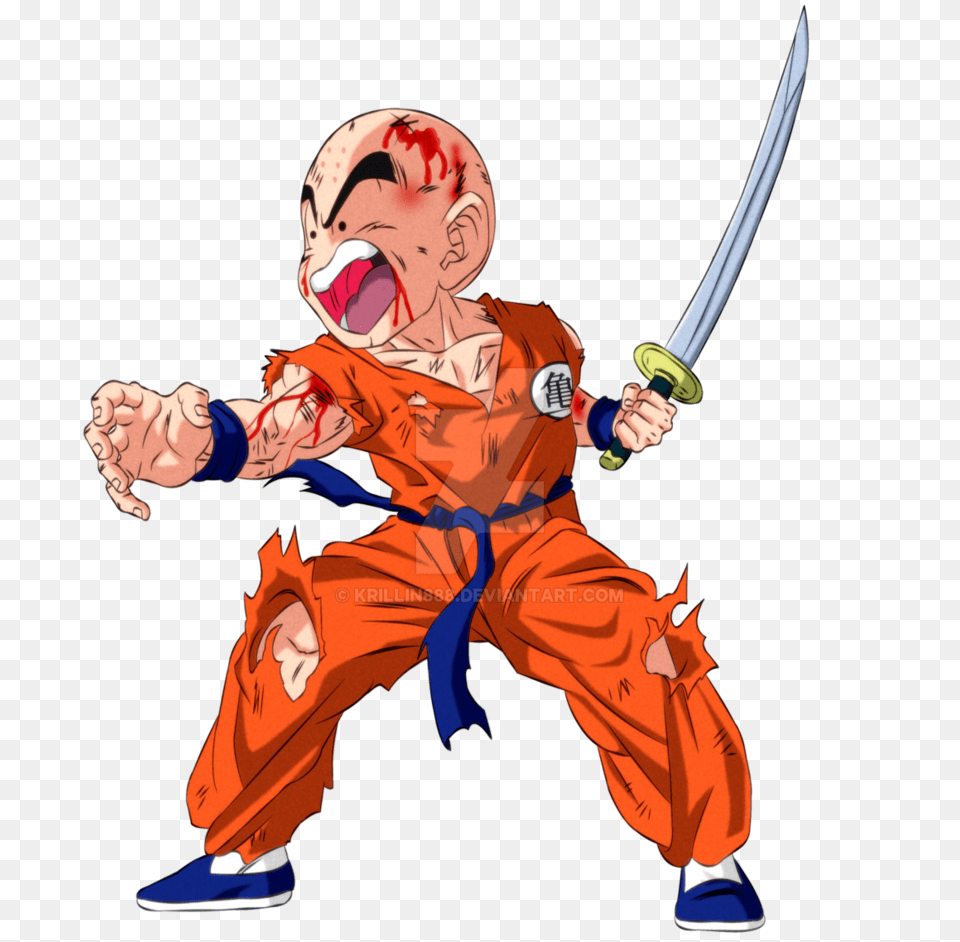 Krillin, Sword, Weapon, Baby, Person Png