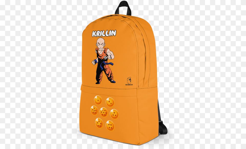 Krillin With Dragon Balls Backpack Solid Orange Hello Pastel Rainbow Backpack, Bag, Baby, Person, Clothing Free Png