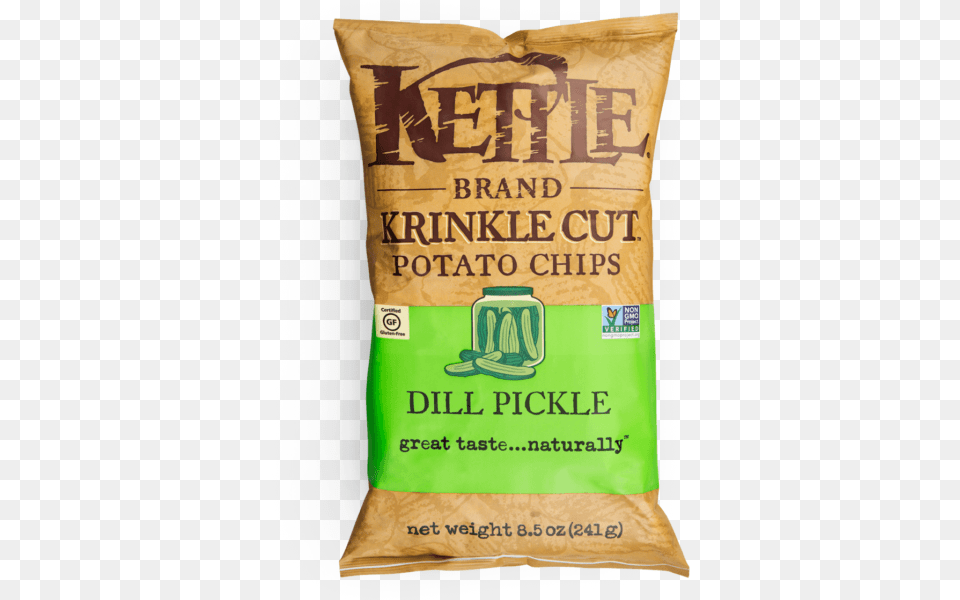 Krinkle Cut Dill Pickle Kettle Chips Dill, Powder, Bag, Food, Ketchup Free Png Download