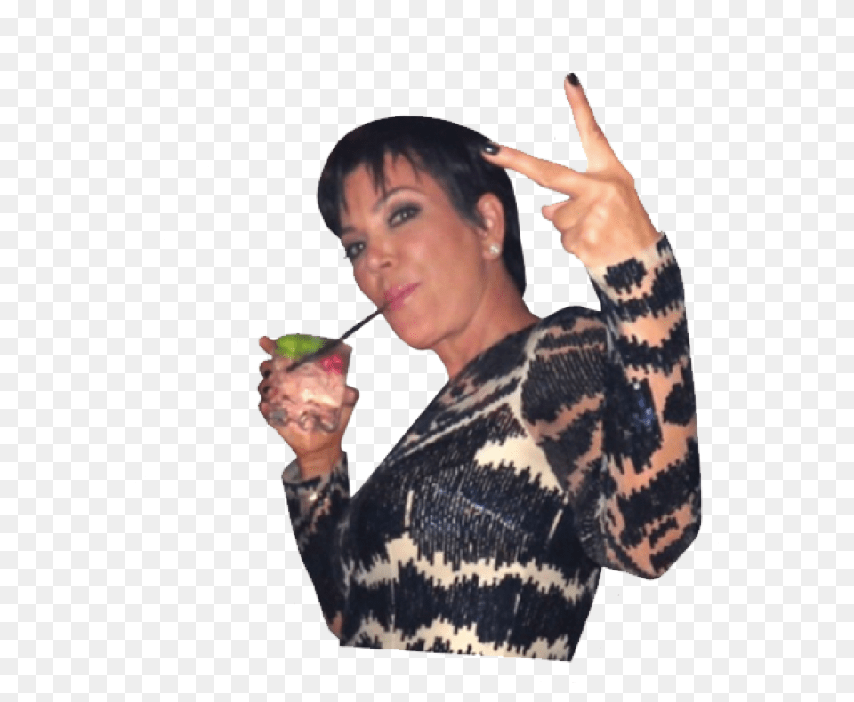 Kris Jenner Peace Sign Sticker, Finger, Body Part, Person, Hand Png
