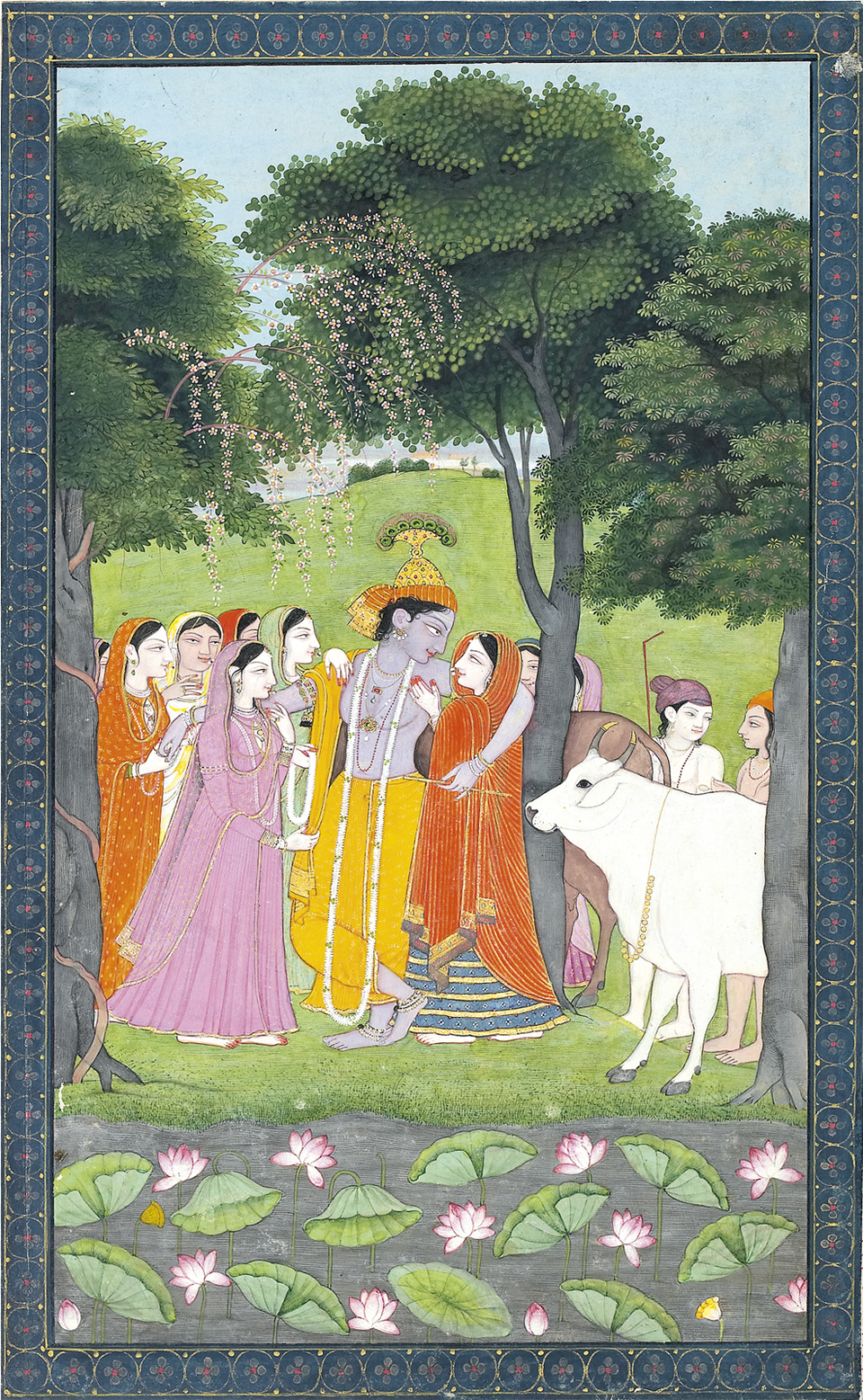 Krishna And The Cowgirls C1790 Archer Collection, Art, Painting, Adult, Wedding Free Png Download