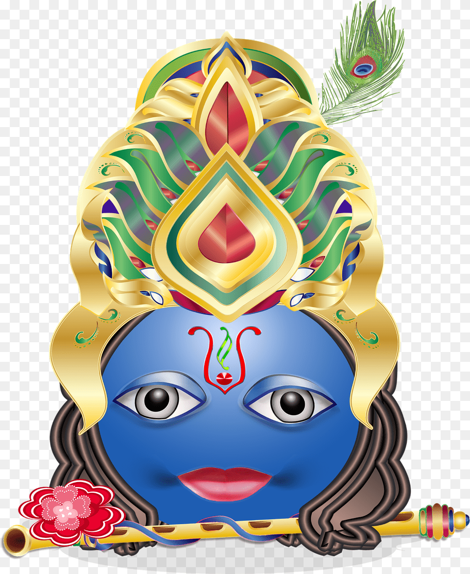 Krishna Crown With Peacock Feather, Art, Graphics, Baby, Person Png Image
