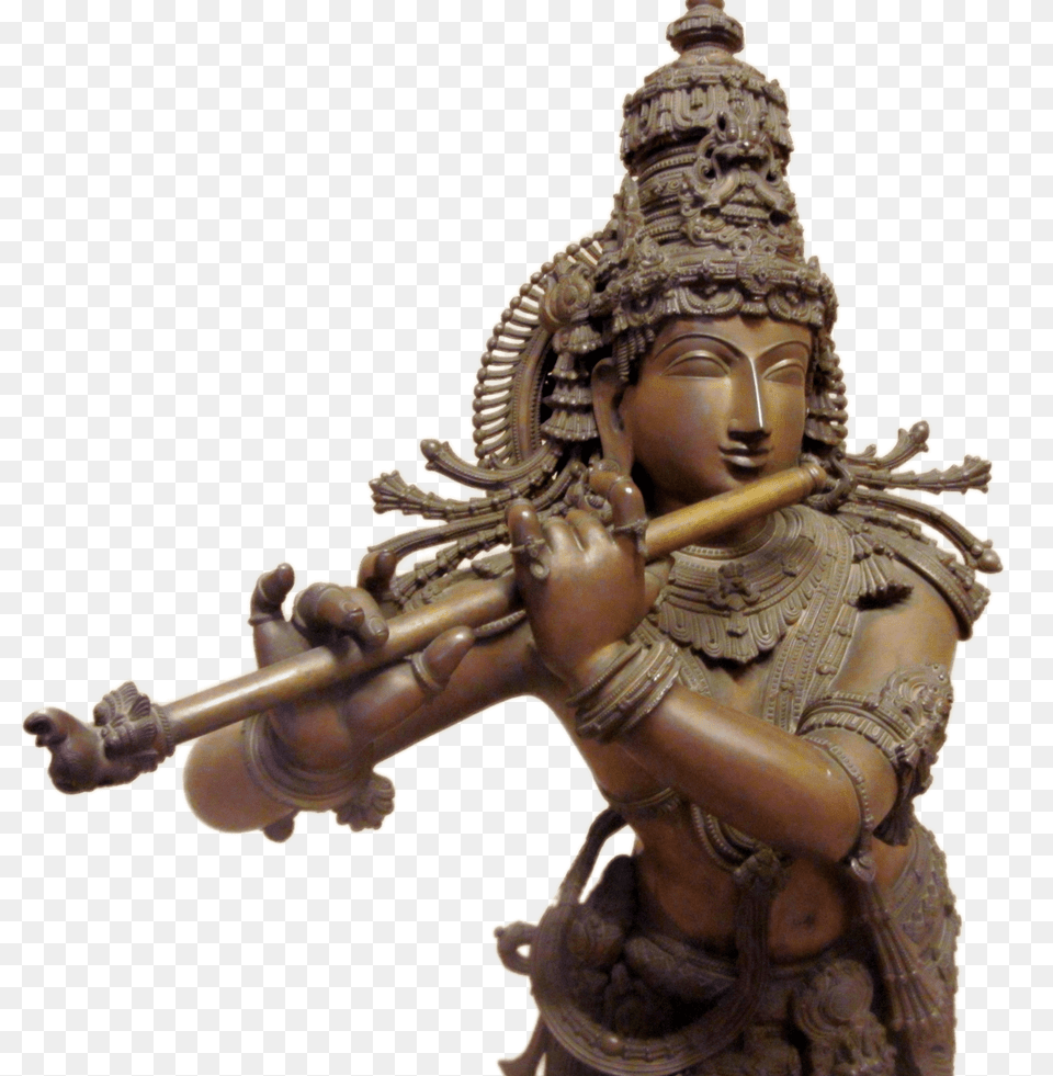 Krishna Playing The Bansuri, Bronze, Person, Face, Head Free Png