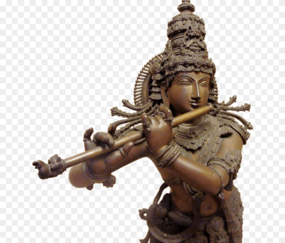 Krishna Playing The Bansuri Happy Malayalee New Year, Bronze, Person, Face, Head Free Png Download