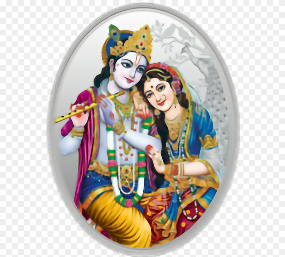 Krishna Radhakrishna Harekrishna Radha Govinda Mmtc Silver Coins, Photography, Face, Head, Person Png