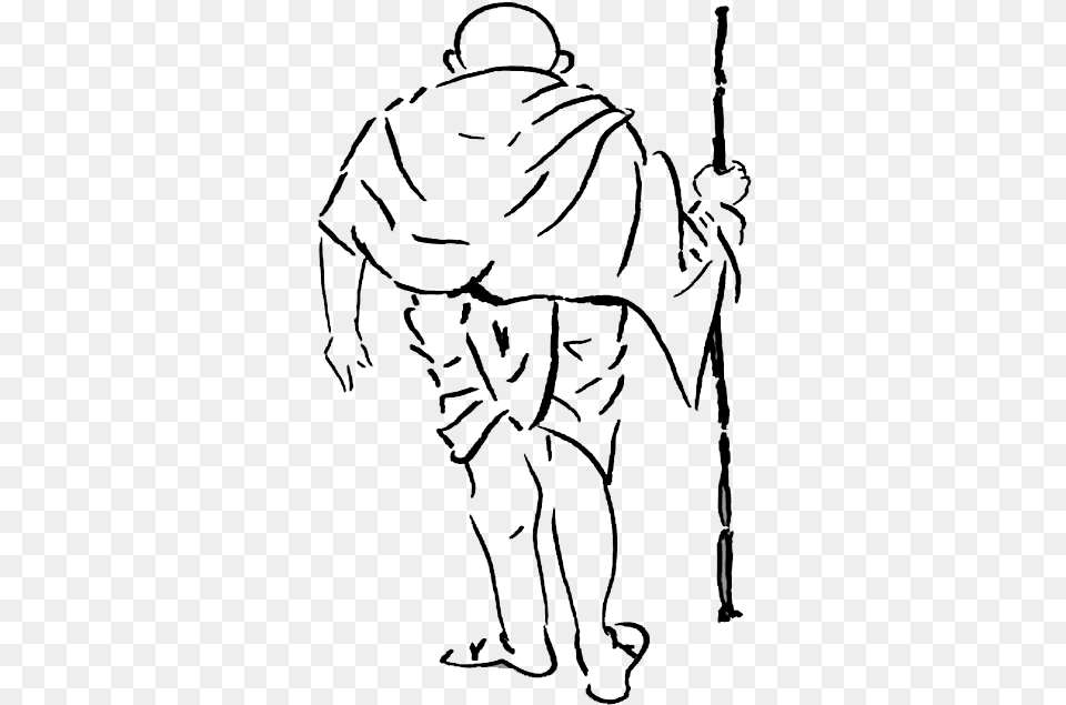 Krishna Vector Easy Mahatma Gandhi Drawing, Adult, Male, Man, Person Free Png Download