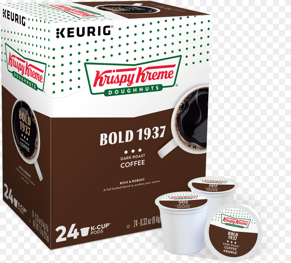Krispy Kreme Bold 1937 Kcups Box Of Krispy Kreme Doughnuts, Cup, Beverage, Food, Dessert Free Transparent Png
