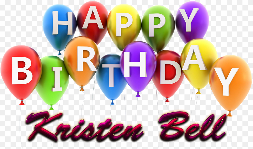 Kristen Bell Happy Birthday Balloons Name Doum Gn, Balloon, People, Person Free Png