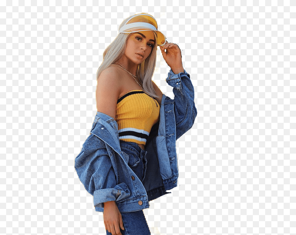 Kristen Hancher Kristenhancher Girl Yellow Baddie Yellow Outfits, Pants, Jeans, Clothing, Hat Png Image