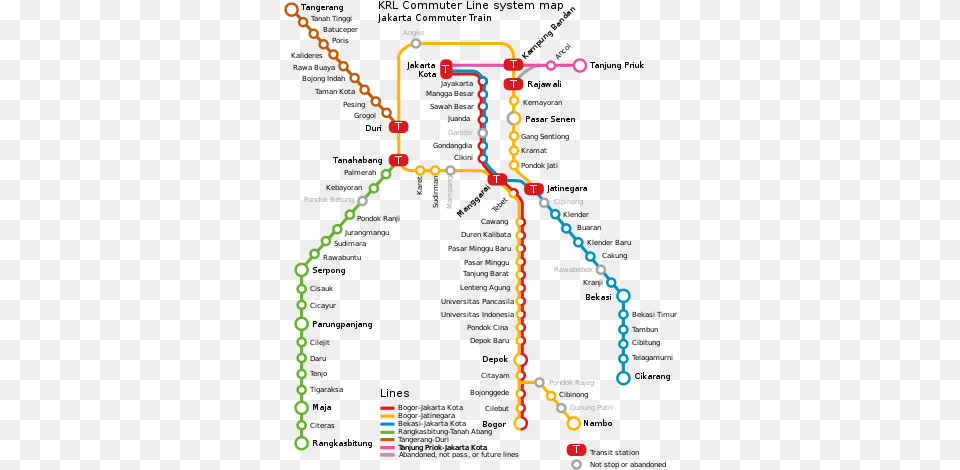 Krl Jabotabek Lines Diagram, Accessories, Jewelry, Necklace Png