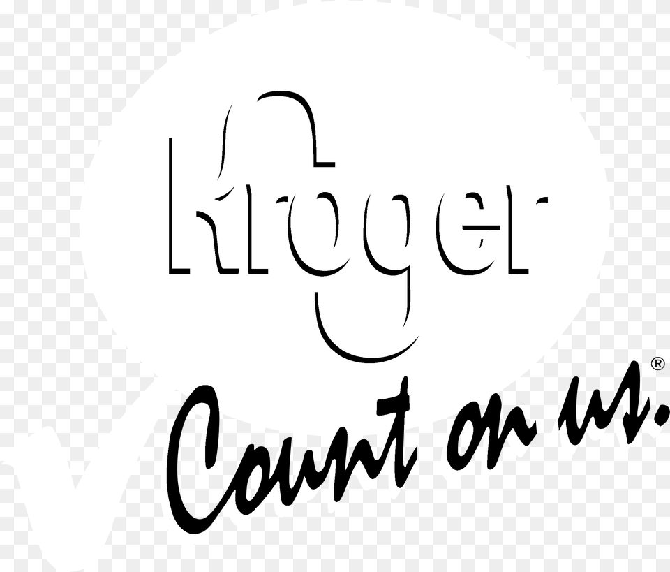 Kroger Logo Black And White Calligraphy, Text, Handwriting, Person Free Transparent Png