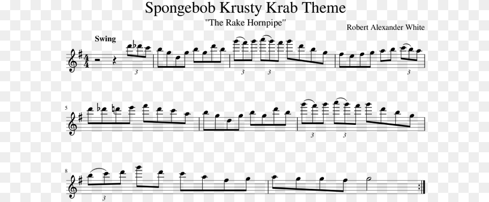 Krusty Krab Flute Notes, Gray Free Png Download