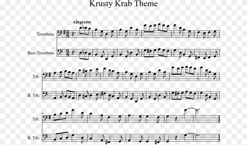 Krusty Krab Theme Sheet Music For Trombone Musescore River39s Dance Firefly Sheet Music, Gray Free Png
