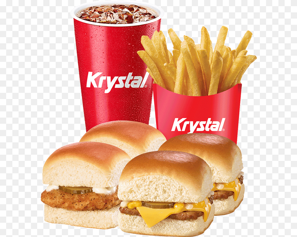 Krystals Burgers, Burger, Food, Fries, Bread Free Png