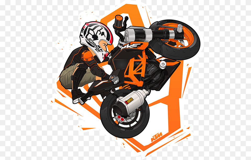 Ktm Rc8 Cartoon Cartoons Chibi Motorcycle Rider Hd, Vehicle, Helmet, Transportation, Tool Free Transparent Png