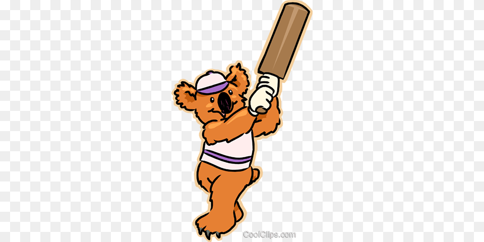 Kuala Bear Playing Cricket Royalty Vector Clip Art, Baby, Person, Cream, Dessert Free Transparent Png