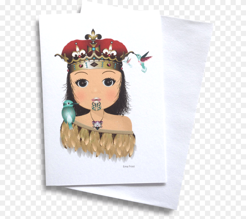 Kuini Card Cartoon Picture Of A Maori Girl, Toy, Doll, Person, Face Free Png Download