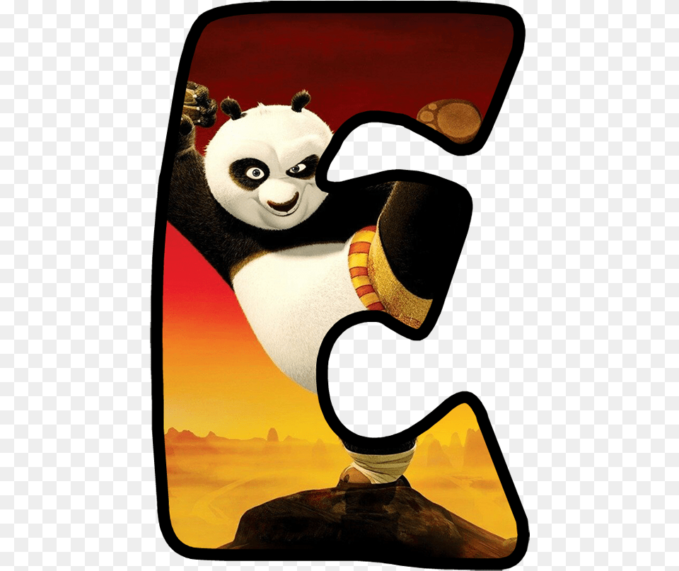 Kung Fu Panda Kicking, Cartoon, Wildlife, Animal, Bear Png Image