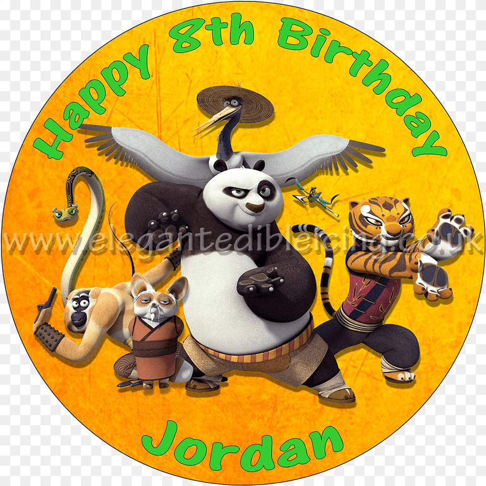Kung Fu Panda Personalised Birthday Cake Topper Kung Fu Panda Cake For 8, Person, Animal, Bird Free Transparent Png