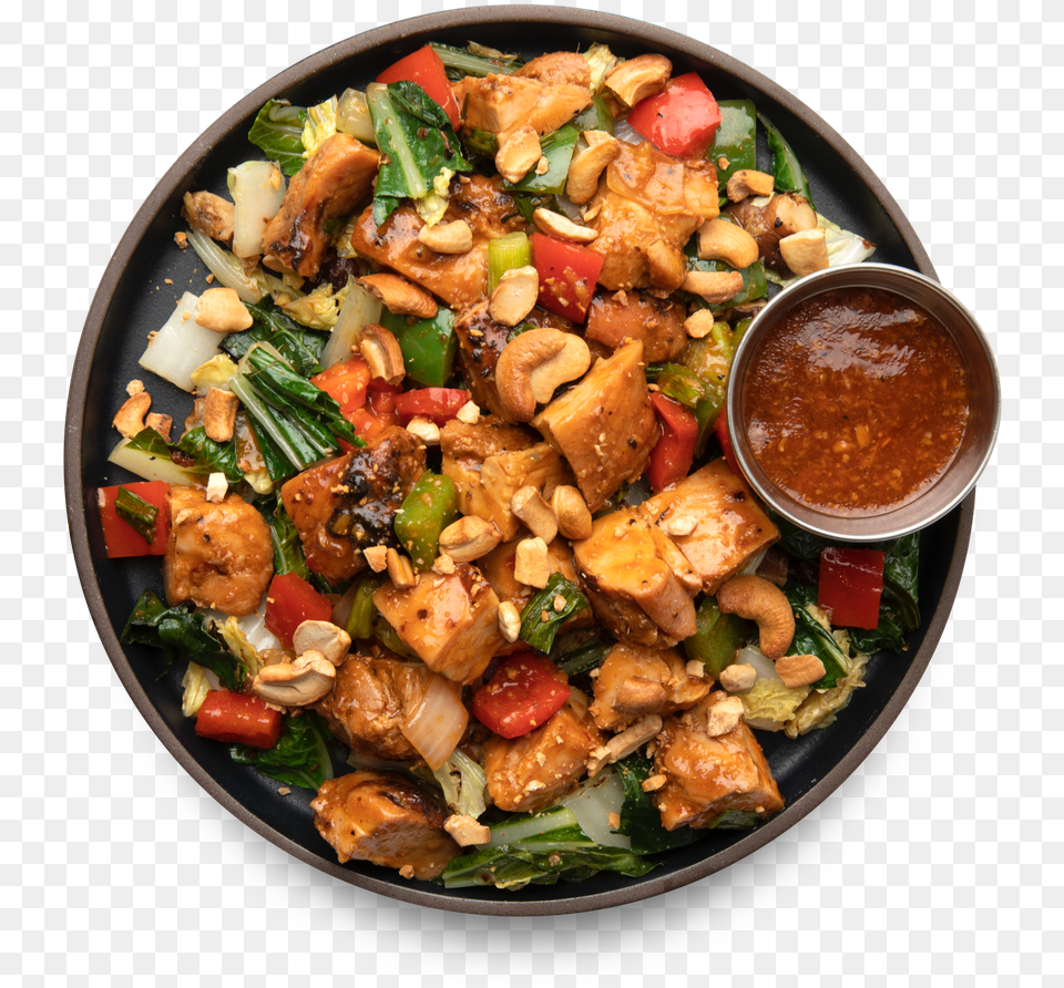 Kung Pao Chicken Fattoush, Dish, Food, Food Presentation, Meal Free Png