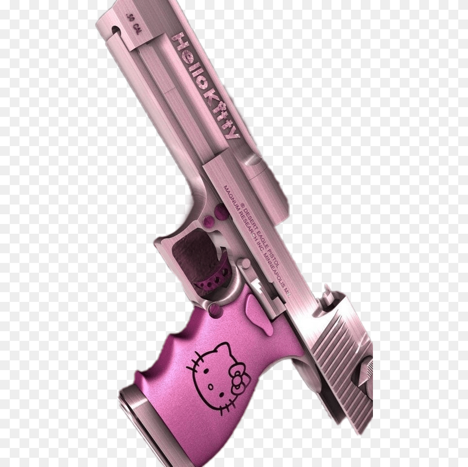 Kunst Hello Kitty Gun Pink Poster Funny Desert Eagle Pistols Airsoft Hello Kitty, Firearm, Handgun, Weapon Png