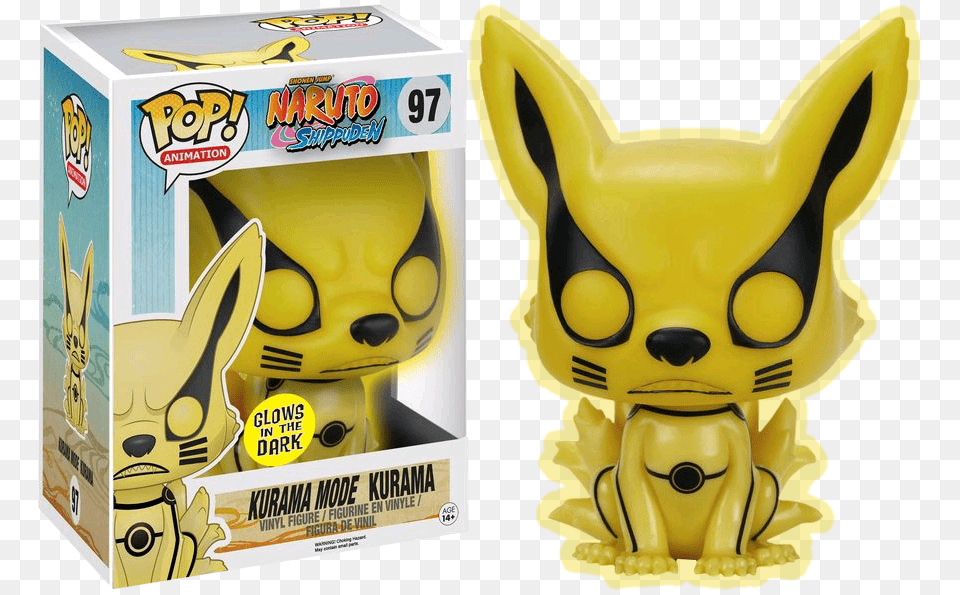 Kurama Kyubi Mode Glow In The Dark 6 Super Sized Pop Naruto Pop Figures, Face, Head, Person, Toy Free Png