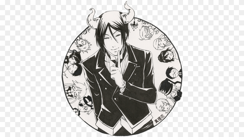 Kuroshitsuji Undertaker And Ciel Phantomhive Image Black Butler Icon, Publication, Book, Comics, Manga Free Png Download