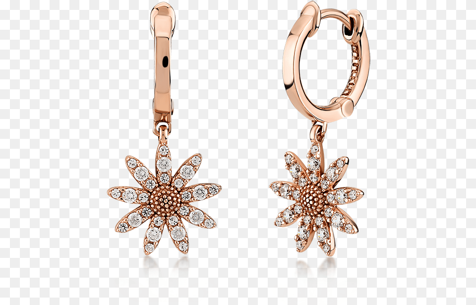 Kurshuni Jewellery Daisy Drop Hoops Earring, Accessories, Jewelry, Diamond, Gemstone Png