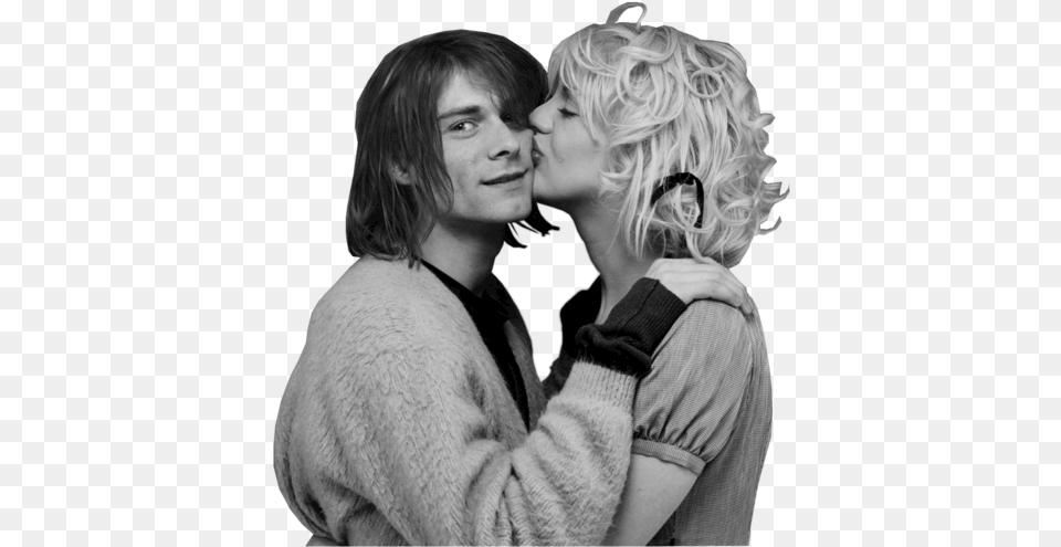 Kurt Cobain Courtney Love And Nirvana Kurt Cobain And Courtney, Person, Face, Romantic, Head Png Image