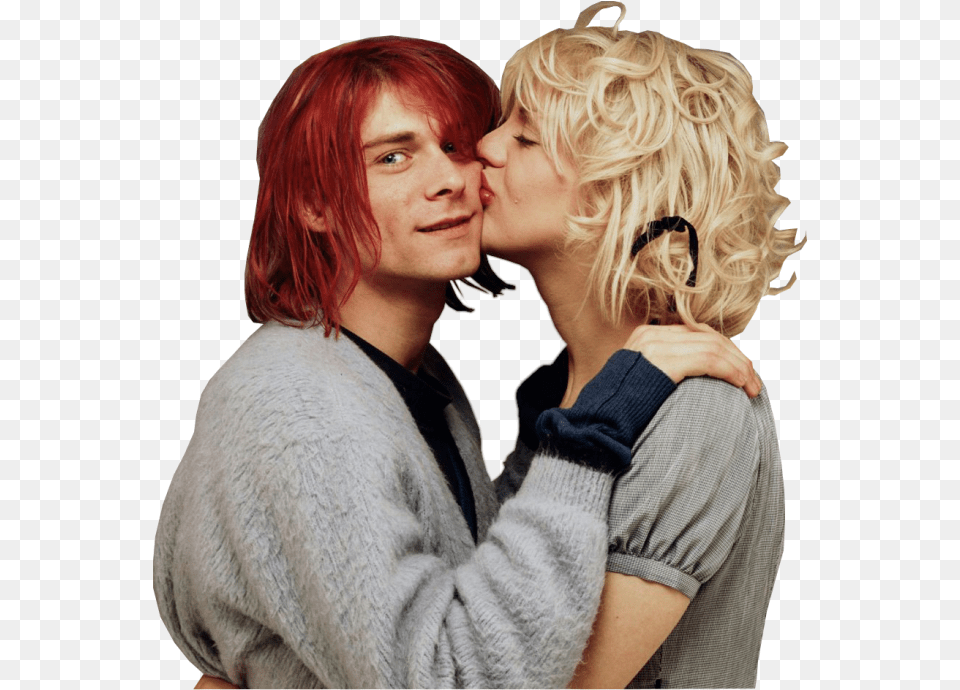 Kurt Cobain Courtney Nirvana Hole Love Kurt Cobain E Courtney Love, Kissing, Romantic, Person, Adult Free Transparent Png