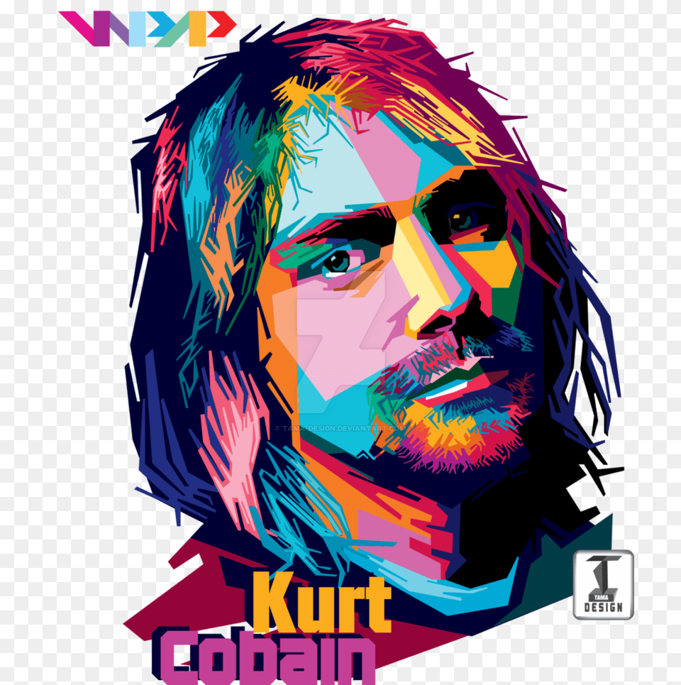Kurt Cobain In Wpap Design For T Shirt, Art, Graphics, Adult, Person Free Transparent Png
