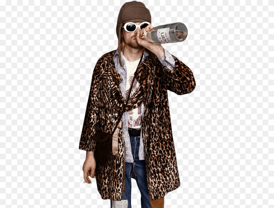 Kurt Cobain Leopard Print Coat, Clothing, Adult, Male, Man Png