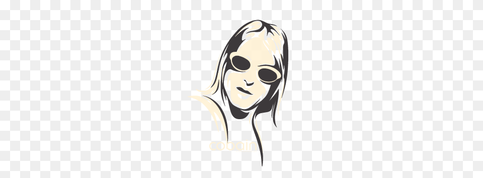 Kurt Cobain Simple Lineart, Adult, Face, Female, Head Free Png Download