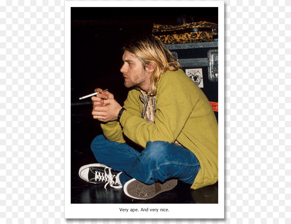Kurt Cobain Style Nirvana Kurt Cobain Kurt Cobain Kurt Cobain Grunge, Adult, Shoe, Person, Man Free Png