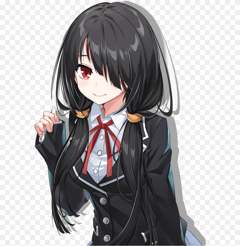 Kurumi Tokisaki Transparent Mart Hot Anime Girl With Black Hair, Publication, Book, Comics, Adult Png Image