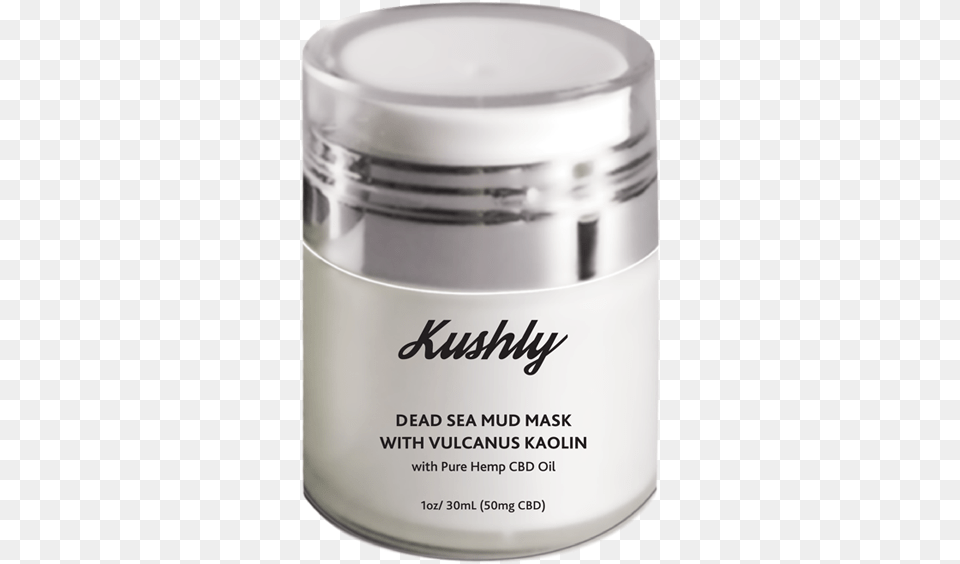 Kushly Dead Sea Mud Mask With Vulcanus Kaolin Cosmetics, Bottle, Face, Head, Person Free Png Download